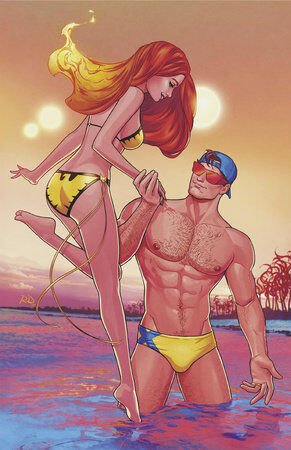 MARVEL SWIMSUIT SPECIAL: FRIENDS, FOES & RIVALS #1 RUSSELL DAUTERMAN VIRGIN VARIANT 1:50