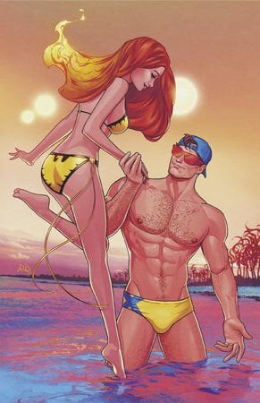 MARVEL SWIMSUIT SPECIAL: FRIENDS, FOES & RIVALS #1 RUSSELL DAUTERMAN VIRGIN VARIANT 1:50