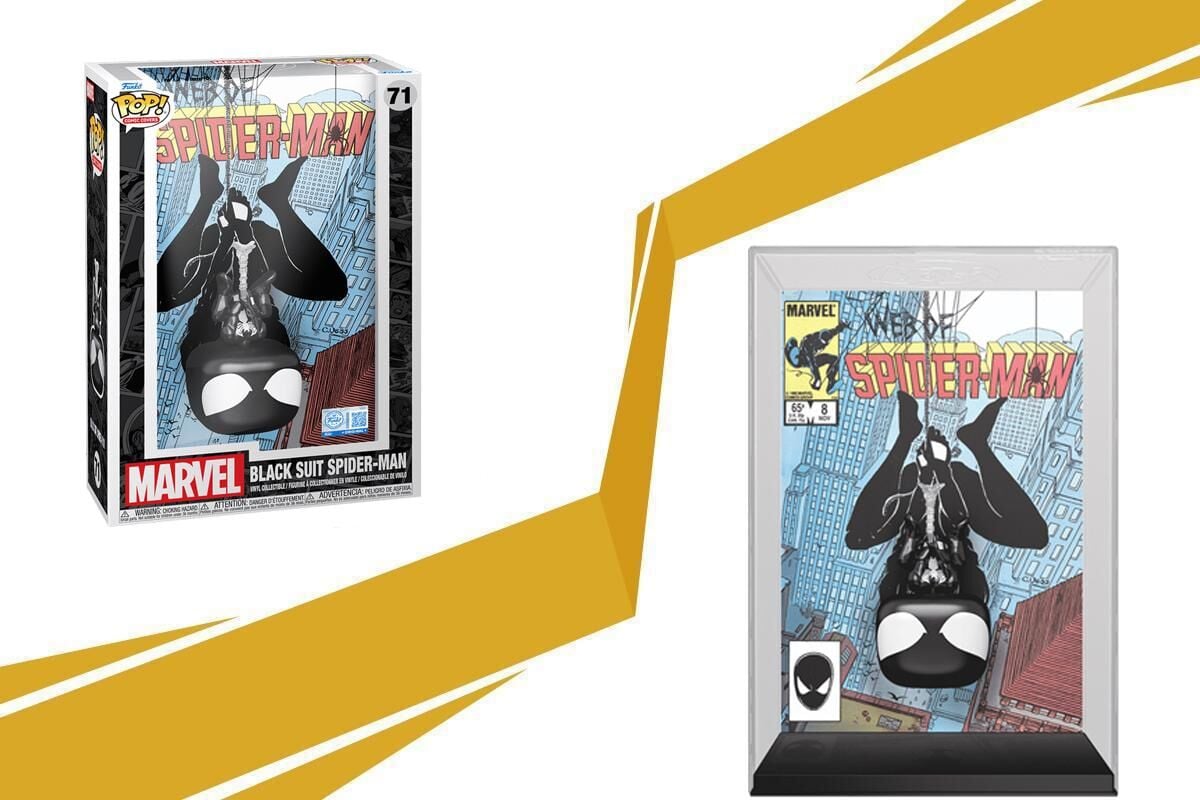 FUNKO POP / WEB OF SPIDER-MAN #8 BLACK SUIT SPIDER-MAN COMIC COVER POP FIGURE