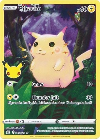 Pikachu - 5/25 - Full Art Holo Rare Celebrations Singles