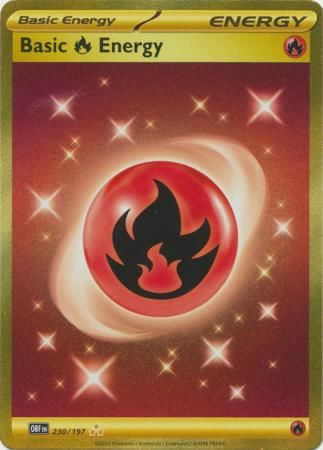 Basic Fire Energy - 230/197 - Gold Secret Rare Scarlet & Violet: Obsidian Flames Singles