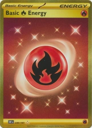 Basic Fire Energy - 230/197 - Gold Secret Rare Scarlet & Violet: Obsidian Flames Singles