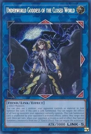 Underworld Goddess of the Closed World - RA02-EN045 - Secret Rare 1st Edition Rarity Collection II Singles
