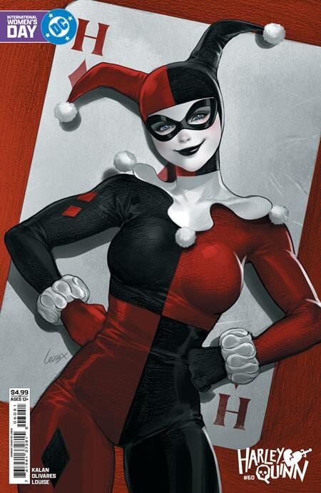 HARLEY QUINN #60 CVR E LESLEY LEIRIX LI INTERNATIONAL WOMEN’S DAY CARD STOCK VAR