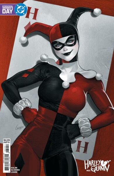 HARLEY QUINN #60 CVR E LESLEY LEIRIX LI INTERNATIONAL WOMEN’S DAY CARD STOCK VAR