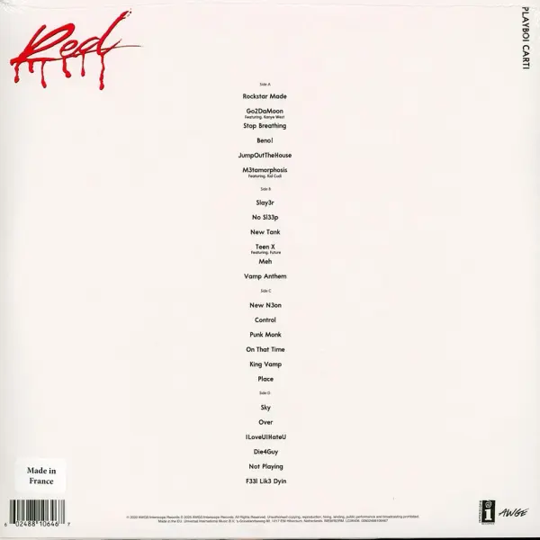 PLAYBOY CARTI - WHOLE LOTTA RED 5TH ANNIVERSARY RAIN CLOUD COLORED VINYL EDITION