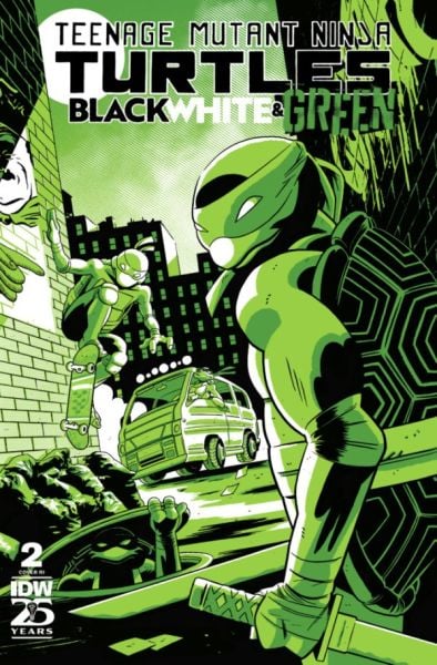 Teenage Mutant Ninja Turtles: Black, White, & Green #2 Cover RI 1:10 Tyler Boss Foil Variant