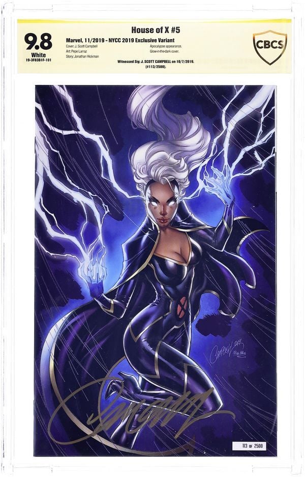 HOUSE OF X (2019) #5 NYCC VIRGIN VARIANT CBCS 9.8 WITNESSED SIGNATURE – J. SCOTT CAMPBELL SIGNED