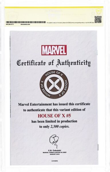HOUSE OF X (2019) #5 NYCC VIRGIN VARIANT CBCS 9.8 WITNESSED SIGNATURE – J. SCOTT CAMPBELL SIGNED