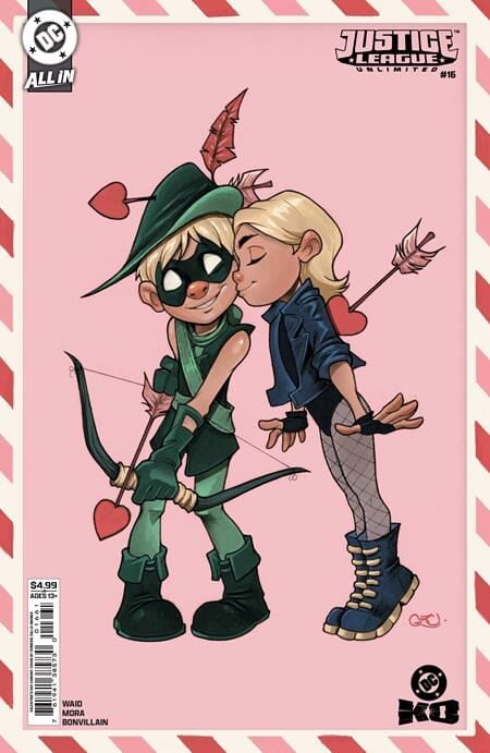 JUSTICE LEAGUE UNLIMITED #16 CVR F CHRISSIE ZULLO VALENTINES DAY CARD STOCK VAR (DC K.O.)