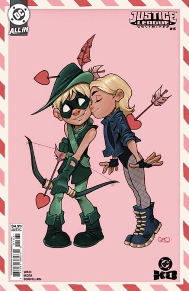 JUSTICE LEAGUE UNLIMITED #16 CVR F CHRISSIE ZULLO VALENTINES DAY CARD STOCK VAR (DC K.O.)