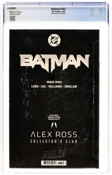 BATMAN (2016) #162 ALEX ROSS COLLECTOR'S CLUB EXCLUSIVE CGC 9.8
