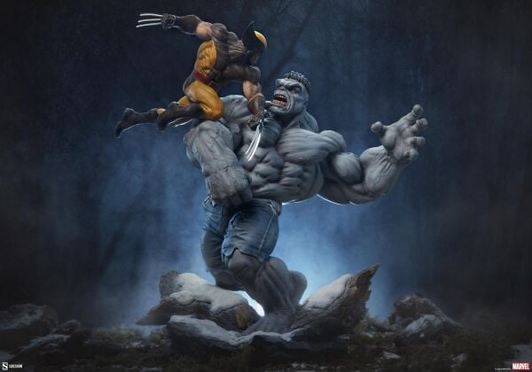 Grey Hulk vs Wolverine Maquette Marvel Comics / Sideshow Diorama Series PRE-ORDER