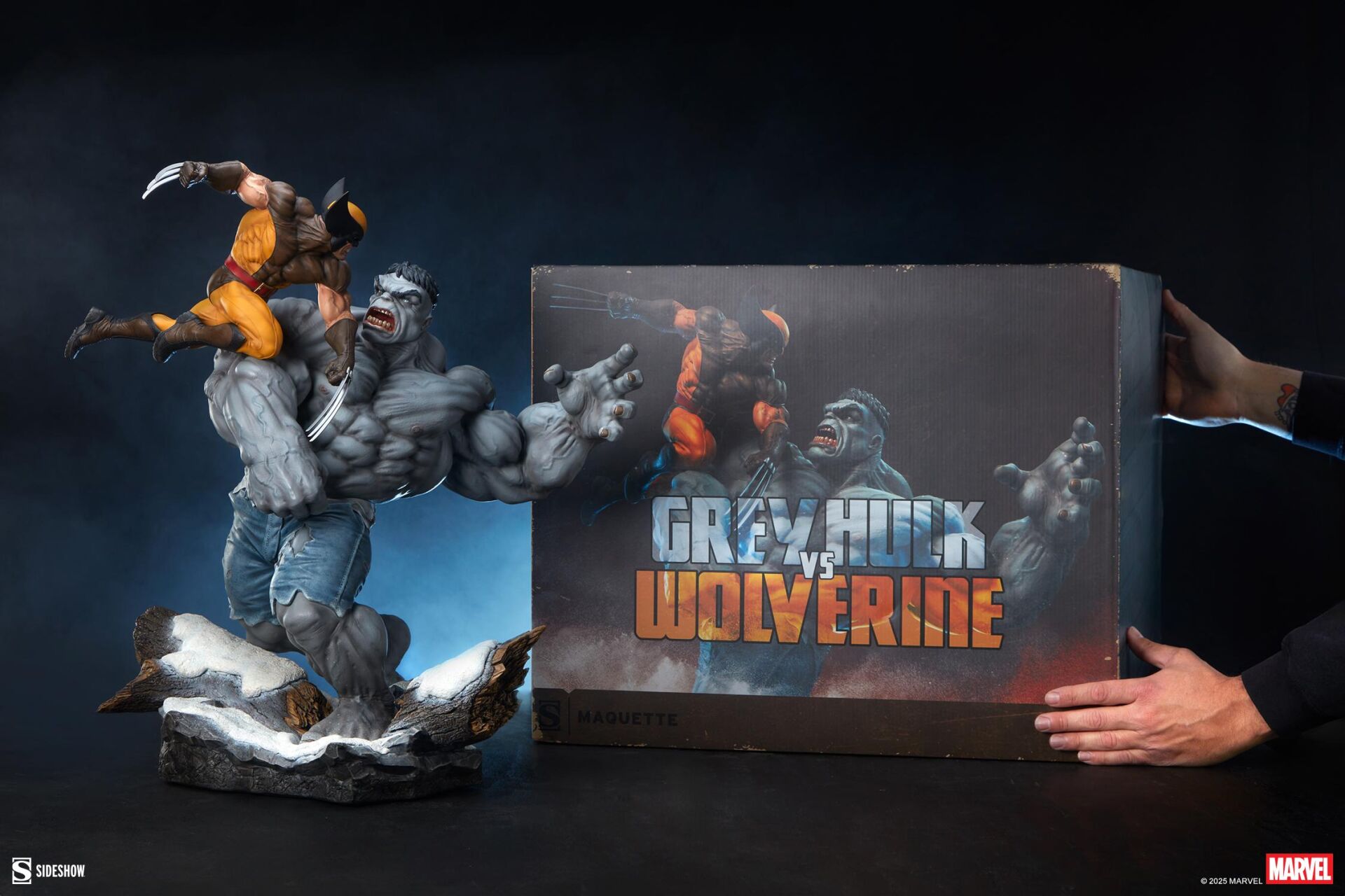 Grey Hulk vs Wolverine Maquette Marvel Comics / Sideshow Diorama Series PRE-ORDER