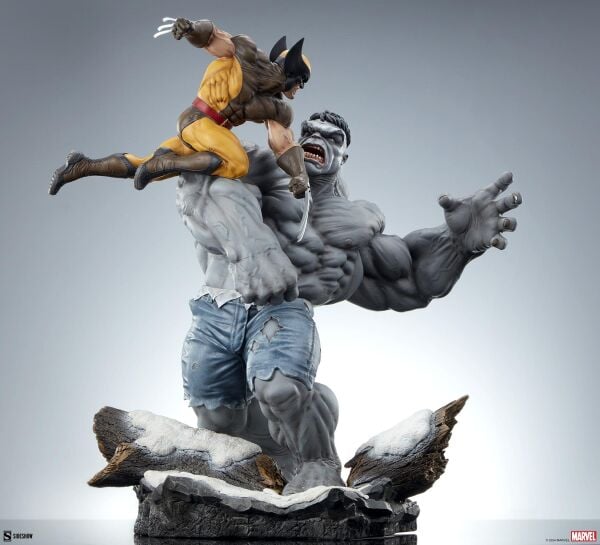 Grey Hulk vs Wolverine Maquette Marvel Comics / Sideshow Diorama Series PRE-ORDER