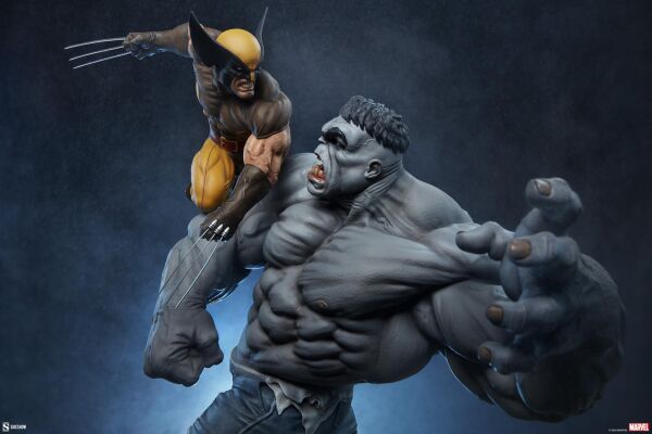 Grey Hulk vs Wolverine Maquette Marvel Comics / Sideshow Diorama Series PRE-ORDER