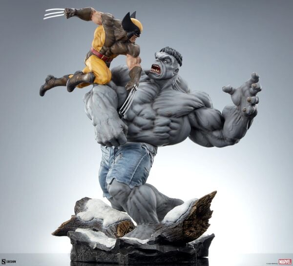 Grey Hulk vs Wolverine Maquette Marvel Comics / Sideshow Diorama Series PRE-ORDER