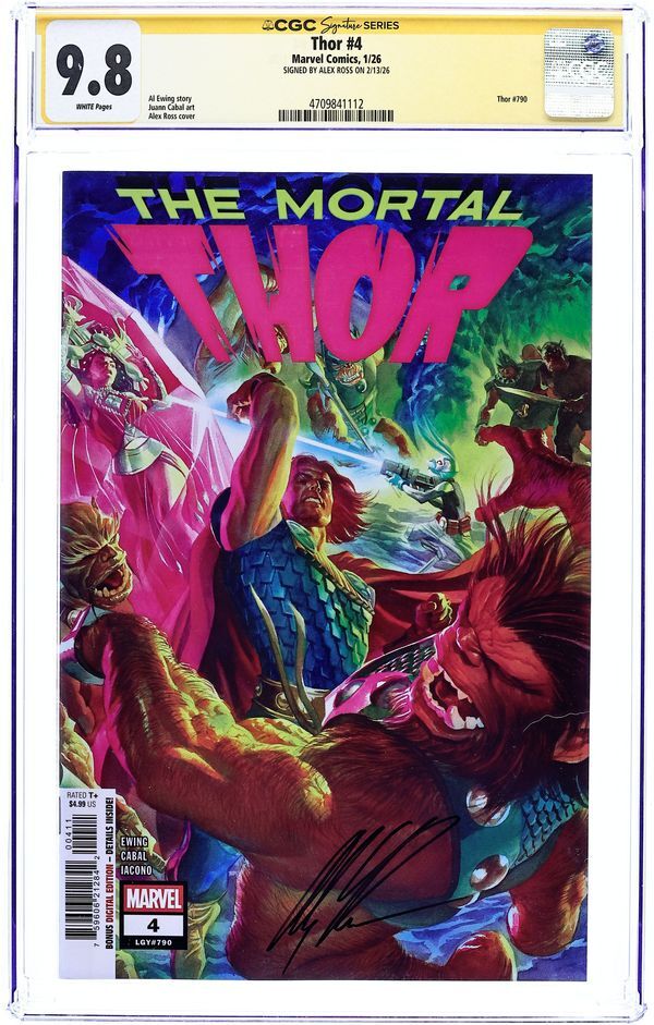 THE MORTAL THOR (2025) #4A CGC 9.8 SIGNATURE SERIES – ALEX ROSS SIGNED