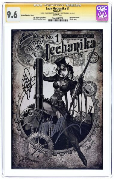 LADY MECHANIKA (2010) #1D CGC 9.6 SIGNATURE SERIES – JOE BENITEZ & J. SCOTT CAMPBELL SIGNED