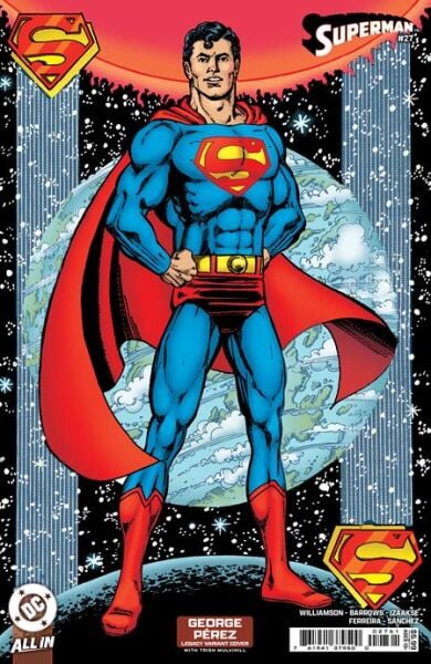 SUPERMAN #27 CVR F GEORGE PEREZ LEGACY CARD STOCK VAR