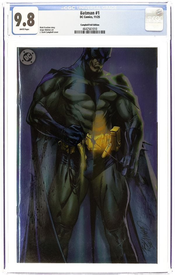 BATMAN (2025) #1D ''BLIND AS A BAT'' J. SCOTT CAMPBELL FOIL VARIANT CGC 9.8