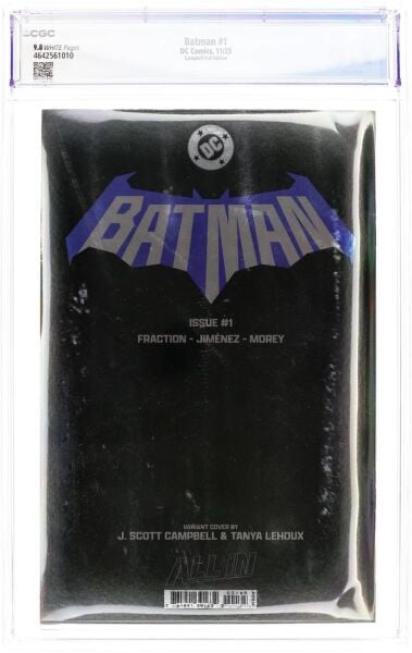 BATMAN (2025) #1D ''BLIND AS A BAT'' J. SCOTT CAMPBELL FOIL VARIANT CGC 9.8