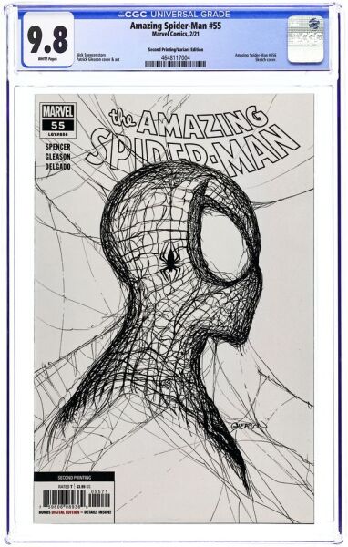 AMAZING SPIDER-MAN (2018) #55REP.2ND.C CGC 9.8 – PATRICK GLEASON BLACK & WHITE 1:50 SECOND PRINT VARIANT