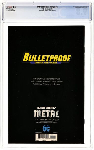 DARK NIGHTS: METAL (2017) #4 BULLET.B CGC 9.8 – BULLETPROOF COMICS EXCLUSIVE VARIANT