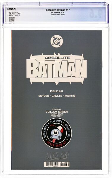 ABSOLUTE BATMAN (2024 DC) #17 THIRD EYE COMICS EXCLUSIVE GUILLEM MARCH CGC 9.6