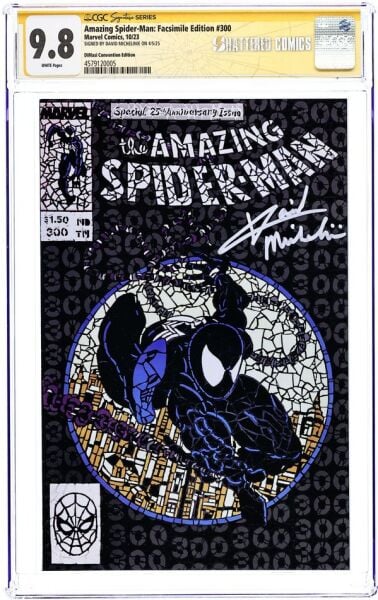 AMAZING SPIDER-MAN (1963) FACSIMILE EDITION #300 SHATTERED.B CGC 9.8 SS SIGNED BY DAVID MICHELINIE – SHATTERED VARIANT