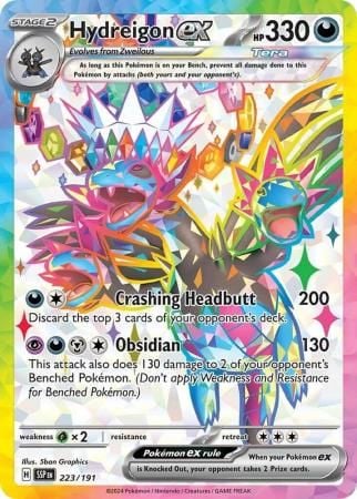 Hydreigon ex - 223/191 - Full Art Secret Rare Scarlet & Violet: Surging Sparks Singles