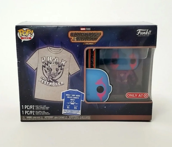 GUARDIANS OF THE GALAXY FUNKO POP DRAX THE DESTROYERS & X-LARGE T-SHIRT
