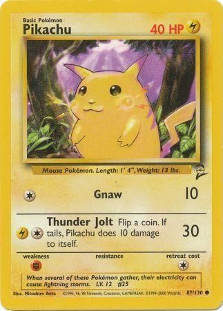 Pikachu - 87/130 - Common Base Set 2 Singles