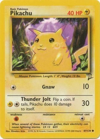 Pikachu - 87/130 - Common Base Set 2 Singles