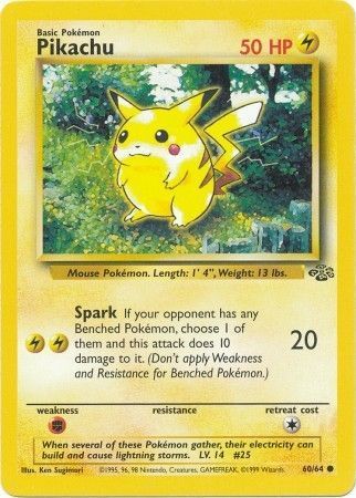 Pikachu - 60/64 - Common Unlimited Jungle Unlimited Singles