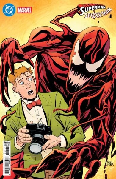 DC MARVEL SUPERMAN SPIDER-MAN #1 (ONE SHOT) CVR F STEVE LIEBER JIMMY OLSEN & CARNAGE CARD STOCK VAR