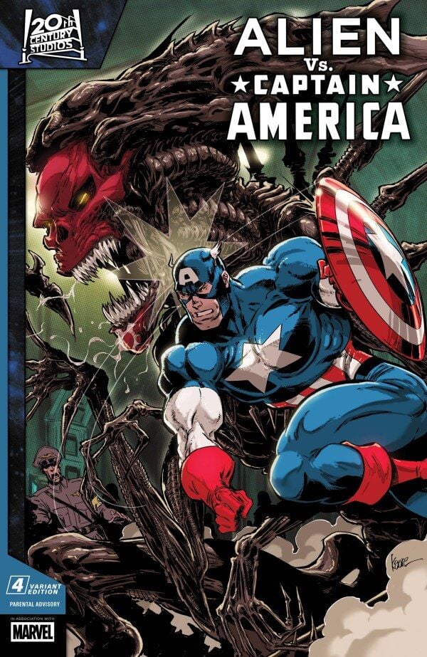 ALIEN VS CAPTAIN AMERICA #4 KAARE ANDREWS VARIANT