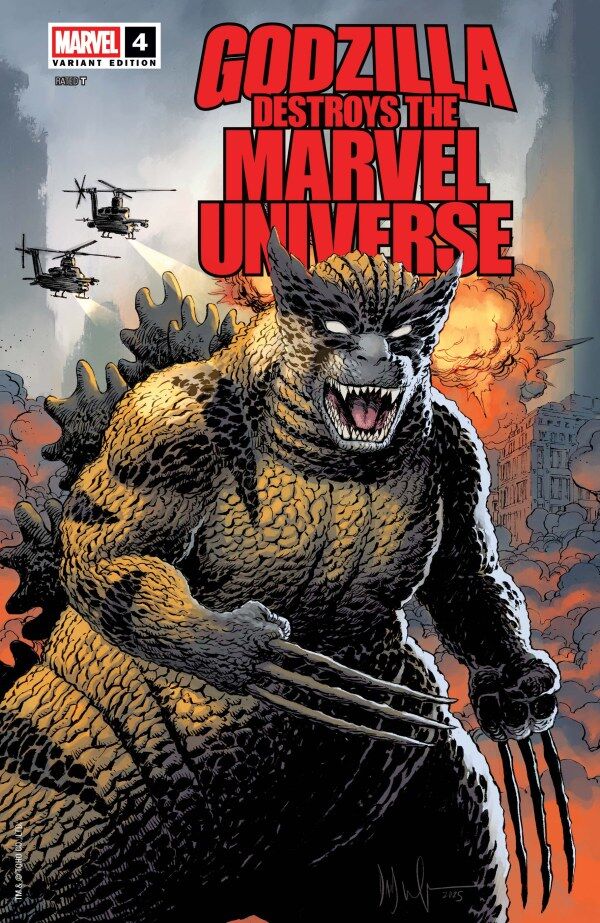 GODZILLA DESTROYS THE MARVEL UNIVERSE #4 WOLVERINE-ZILLA VARIANT