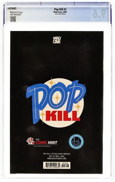 POP KILL #3 WILL JACK EXCLUSIVE COVER CGC 9.6