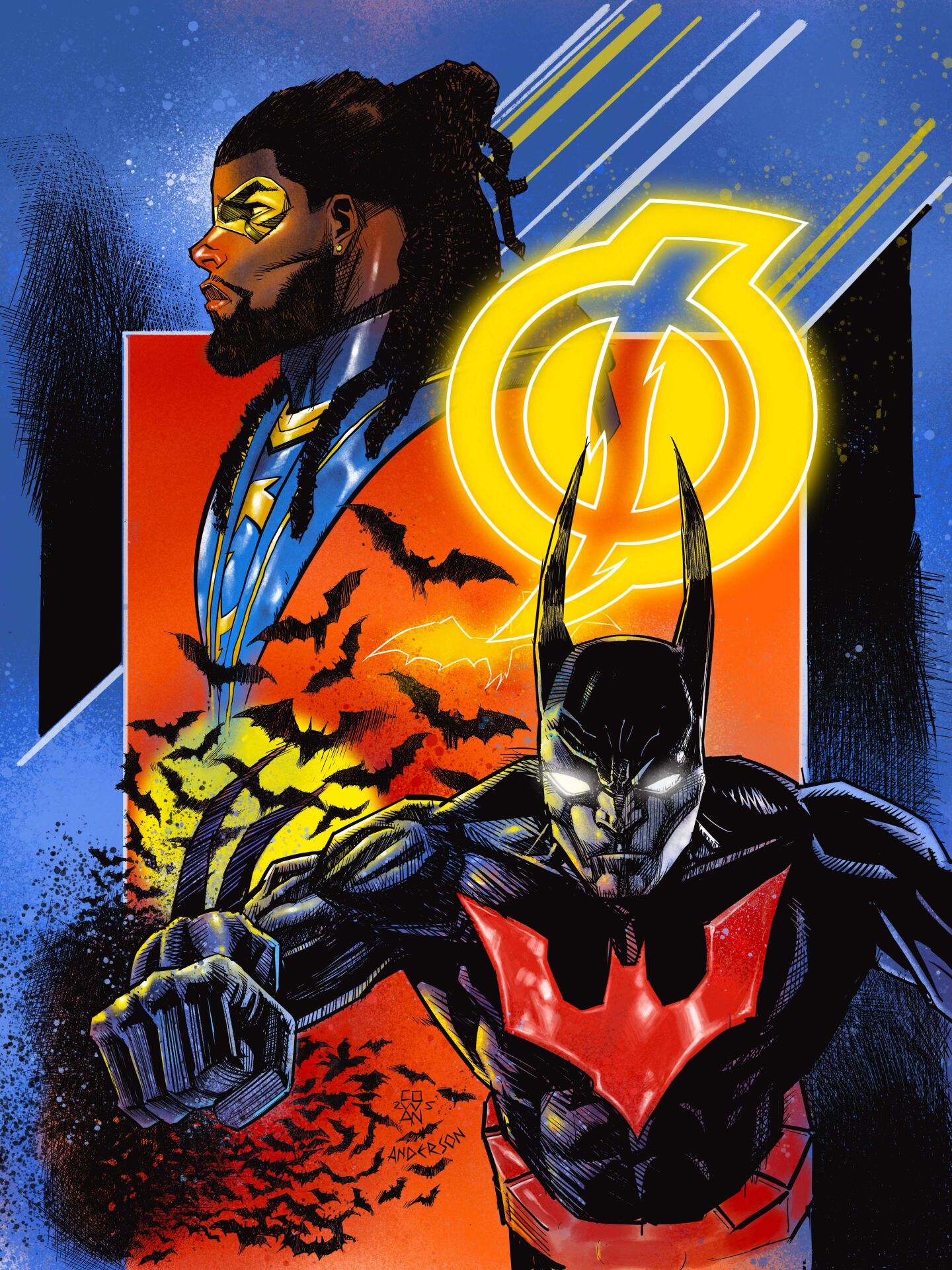 BATMAN STATIC BEYOND #1 (OF 6) CVR E DENYS COWAN CARD STOCK VAR