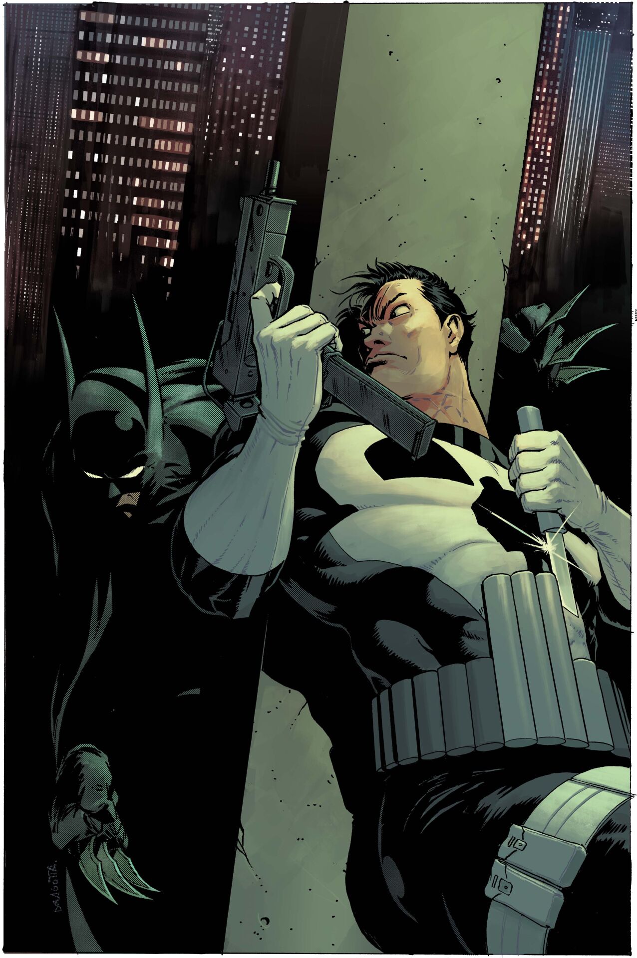 DC MARVEL BATMAN DEADPOOL #1 (ONE SHOT) CVR G NICK DRAGOTTA BATMAN PUNISHER CARD STOCK VAR