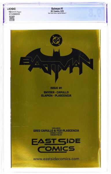 BATMAN #1 2011 NEW 52 EAST SIDE COMICS MEGACON 2025 EXCLUSIVE - 500 LIMITED GOLD FOIL - CGC 9.8 - PREORDER