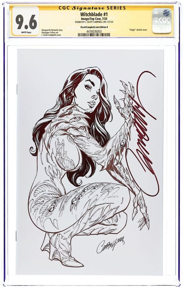 WITCHBLADE #1 J. SCOTT CAMPBELL LINEART VIRGIN COVER B J.SCOTT CAMPBELL SIGNED CGC SS 9.6 (2024) - CGC 9.6 - PREORDER