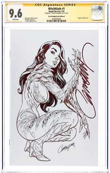 WITCHBLADE #1 J. SCOTT CAMPBELL LINEART VIRGIN COVER B J.SCOTT CAMPBELL SIGNED CGC SS 9.6 (2024) - CGC 9.6 - PREORDER