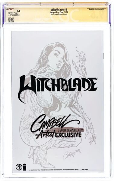 WITCHBLADE #1 J. SCOTT CAMPBELL LINEART VIRGIN COVER B J.SCOTT CAMPBELL SIGNED CGC SS 9.6 (2024) - CGC 9.6 - PREORDER