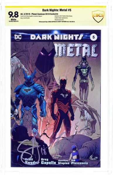 DARK NIGHTS: METAL #5 PLANET COMICON EXCLUSIVE CBCS 9.8 SCOTT SNYDER & GREG CAPULLO DOUBLE SIGNED - CBCS 9.8 - PREORDER