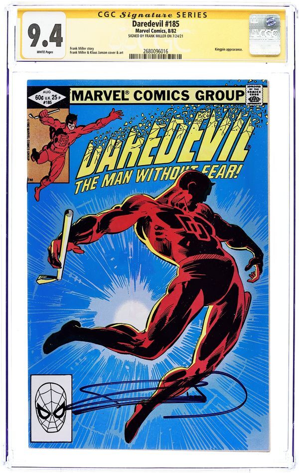 DAREDEVIL #185 (1982) FRANK MILLER SIGNED CGC 9.4 SIGNATURE SERIES - CGC 9.4 - CGC S.S. 9.4 - PREORDER