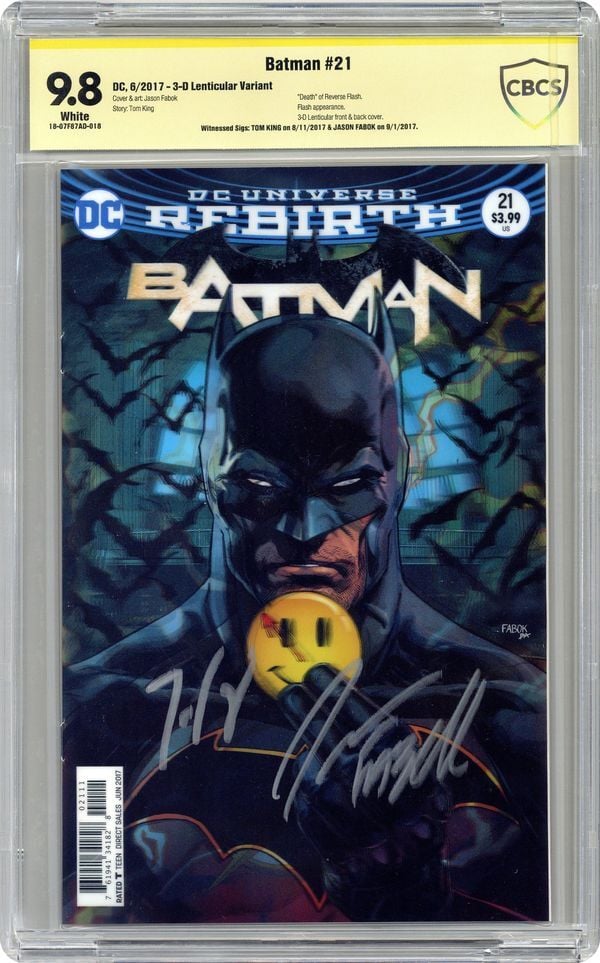 BATMAN #21 CBCS JASON FABOK & TOM KING DOUBLE SIGNED