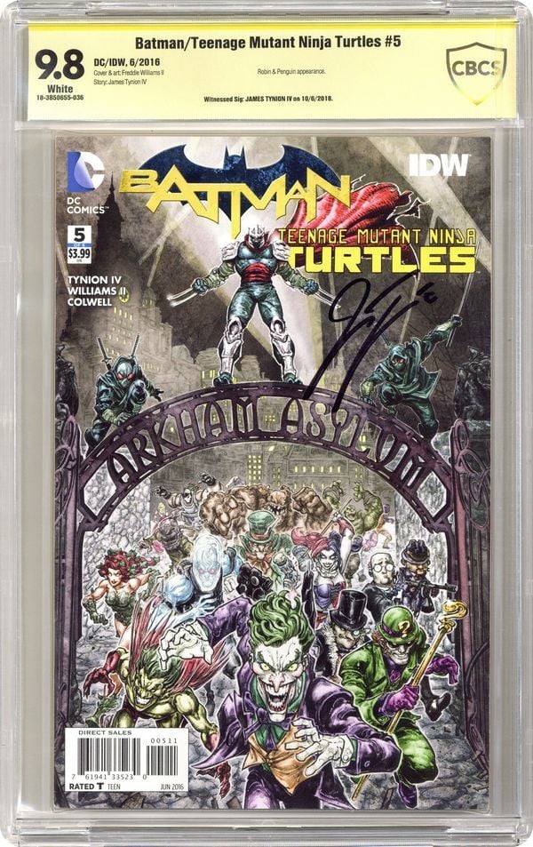 BATMAN TEENAGE MUTANT NINJA TURTLES (2015) #5 CBCS 9.8 JAMES TYNION SIGNED