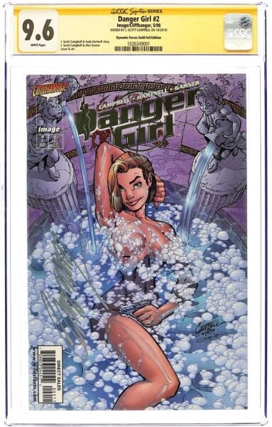 DANGER GIRL #2 CGC 9.6 J. SCOTT CAMPBELL COVER